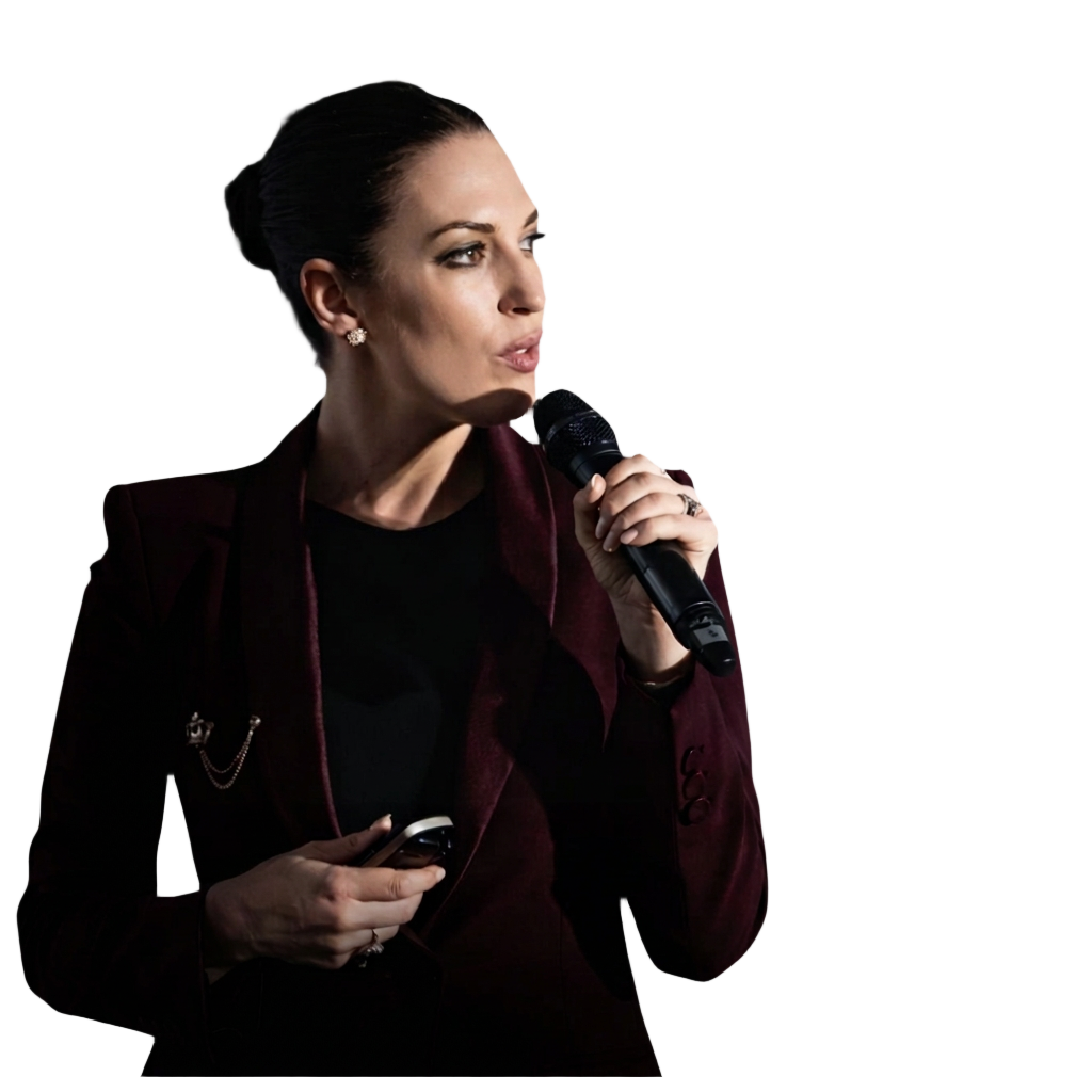 Andreia Duarte durante una ponencia empresarial